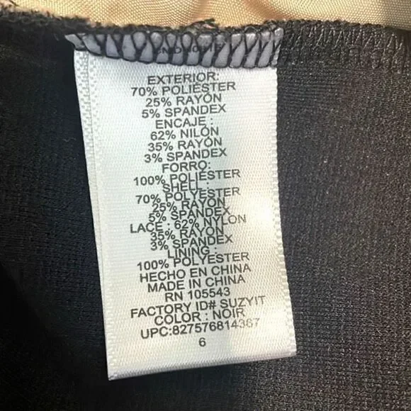 Catherine Malandrino for Design Nation lace long sleeve black fit flare dress 6 - Picture 7 of 8